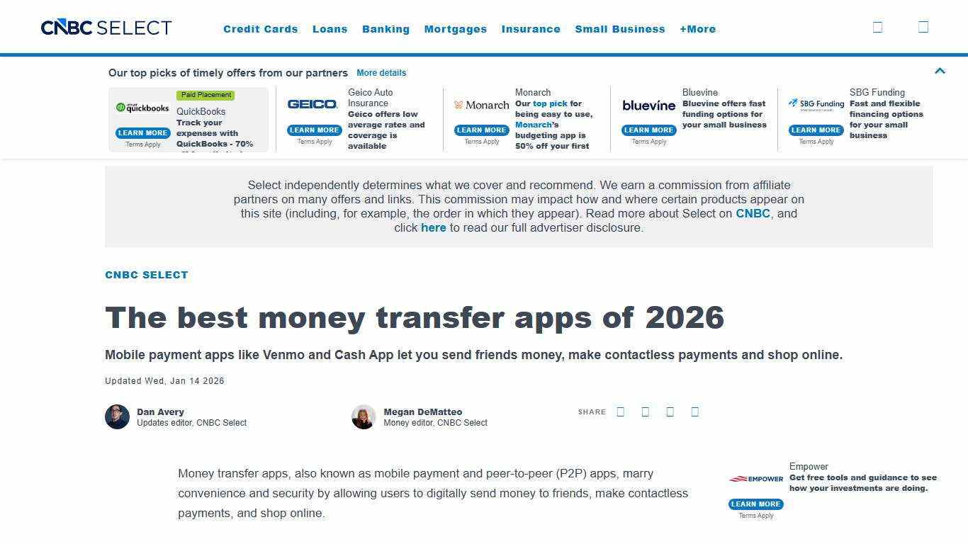 The Best Money Transfer Apps of 2026